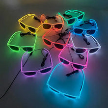 Lunettes lumineuses en led fil électroluminescent en couleurs néon pour soirées avec clignotement lent