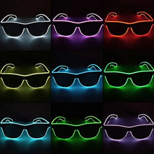 Lunettes lumineuses avec fil électroluminescent et clignotement lent en couleurs vives pour soirées et déguisements