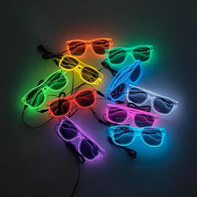 Lunettes lumineuses pour soirées avec cadre translucide et fil électroluminescent aux couleurs arc-en-ciel et clignotement lent