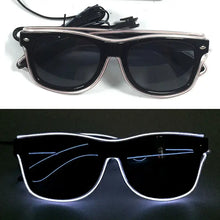 Lunettes lumineuses noires avec fil électroluminescent et clignotement lent pour soirées et déguisements modernes