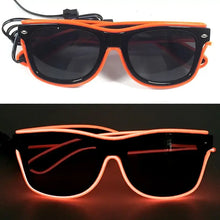 Lunettes lumineuses led noir à fil électroluminescent orange avec clignotement lent pour soirées et déguisements