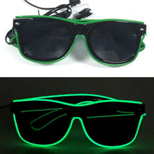 Lunettes lumineuses vertes à clignotement lent avec fil électroluminescent pour soirées et déguisements