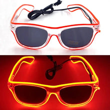 Lunettes lumineuses avec fil électroluminescent rouge et clair et clignotement lent pour soirées et déguisements
