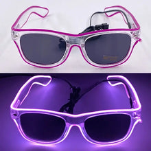 Lunettes lumineuses avec éclairage led rose et clair à fil électroluminescent pour soirées avec clignotement lent