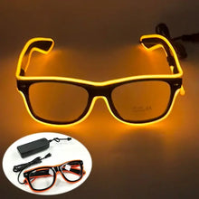 Lunettes lumineuses noires avec fil électroluminescent orange pour soirées et déguisements avec clignotement lent