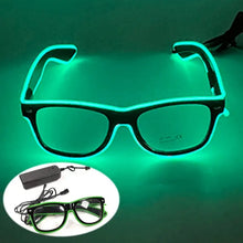 Lunettes lumineuses noires avec fil électroluminescent vert clignotement lent pour soirées et déguisements