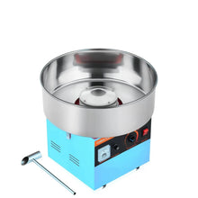Machine à barbe à papa électrique bleue avec bol inox et panneau de contrôle idéale pour déguisement carnaval et magasins de jouets