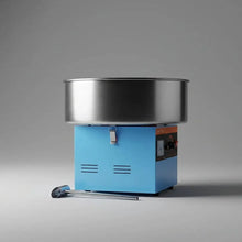 Machine à barbe à papa bleue avec bol inox et pelle métal pour préparation rapide de barbe à papa