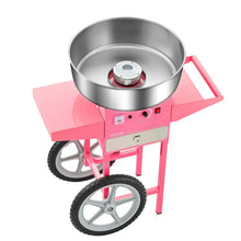 Machine à barbe à papa électrique vevor rose avec bol acier inoxydable et roues argentées pour barbes à papa