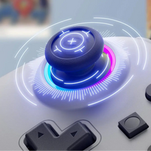 Manette pro bluetooth pour switch 2 avec joystick nyxi wireless pro bleu foncé à grip texturé et anneau néon vibrant