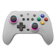 Manette pro bluetooth pour switch 2 nyxi wireless pro grise avec sticks analogiques noirs et boutons colorés ergonomique