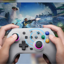 Manette pro bluetooth pour switch 2 nyxi wireless pro grise avec boutons lumineux colorés et grips texturés sans fil