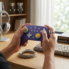 Manette sans fil pro pour switch 2 en violet avec joysticks à effet et boutons colorés pour pressions seconde echtpower wireless pro