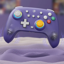 Manette sans fil pro pour switch 2 en violet avec boutons colorés et joysticks à effet rgb echtpower wireless pro