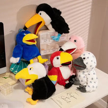 Marionnette à main oiseau en peluche 35 cm avec toucans expressifs à animer pour petit théâtre colorés variés