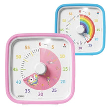 Minuteur visuel carré rose et bleu avec compte à rebours de 60 minutes et veilleuse pour déguisement carnaval