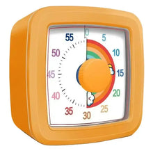 Minuteur visuel orange carré pour enfants avec compte à rebours 60 minutes et motif arc-en-ciel pour déguisement carnaval