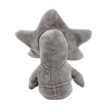 Dos d une peluche monstre fleur halloween grise en forme d étoile avec détails cousus
