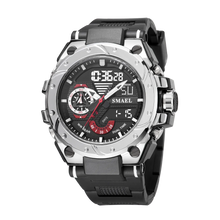 Montre enfant quartz waterproof alarme avec boîtier métallique robuste noir et argent et bracelet caoutchouc noir, compagnon idéal pour déguisement carnaval