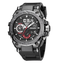 Montre enfant noir et argent quartz waterproof avec alarme compagnon idéal pour déguisement carnaval sportif