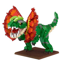 Modèle de dinosaure nanoblock dinosaures vert et rouge en briques plastique aux enfants pour déguisement carnaval