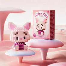 Nanoblock figurines personnages disney avec piglet pixelisé rose et violet en lego style de la série funny park