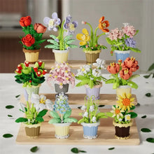 Collection nanoblock mini de fleurs colorées en lego avec pot idéale pour magasins de jouets et déguisement carnaval