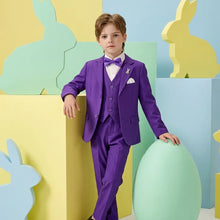 Costume nœud papillon pour enfants en costume violet trois pièces avec nœud papillon assorti convient également aux tenue élégante