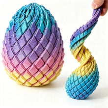 Fidget œuf de dragon anti-stress en cuir tressé arc-en-ciel avec serpent en spirale, idéal pour magasins de jouets et déguisement carnaval