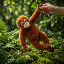 Peluche orang-outan interactive avec ia 40 cm en peluche orange douce aux grands yeux expressifs avec volume réglable