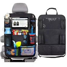 Organisateur de siège arrière pour voiture noir en mesh avec poches multiples et support tablette trois versions disponibles