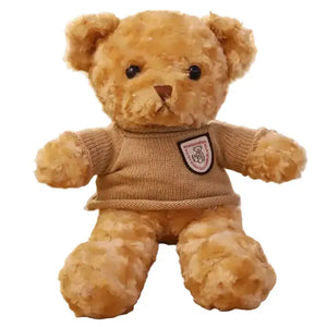 Peluche de oso con suéter naranja, 30 cm