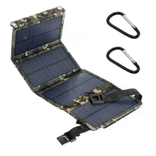 Panneau solaire pliable camouflage avec mousquetons noirs pour charger smartphone en usb solaire pliable usb