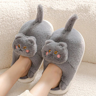 Pantoufles Chats Mignons Peluche - Enjouet