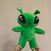 Peluche alien vert de 30cm en matière peluche avec yeux noirs et antennes pour collection ou cadeau