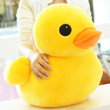 Peluche canard jaune géant en peluche avec œil noir et bec orange pour décoration et jeu