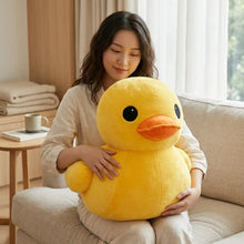 Peluche canard jaune géant en peluche douce avec yeux noirs et bec orange pour décoration ou cadeau