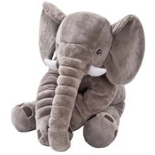 Peluche éléphant géant gris 40cm en tissu doux et texturé avec défenses blanches peluche éléphant géant