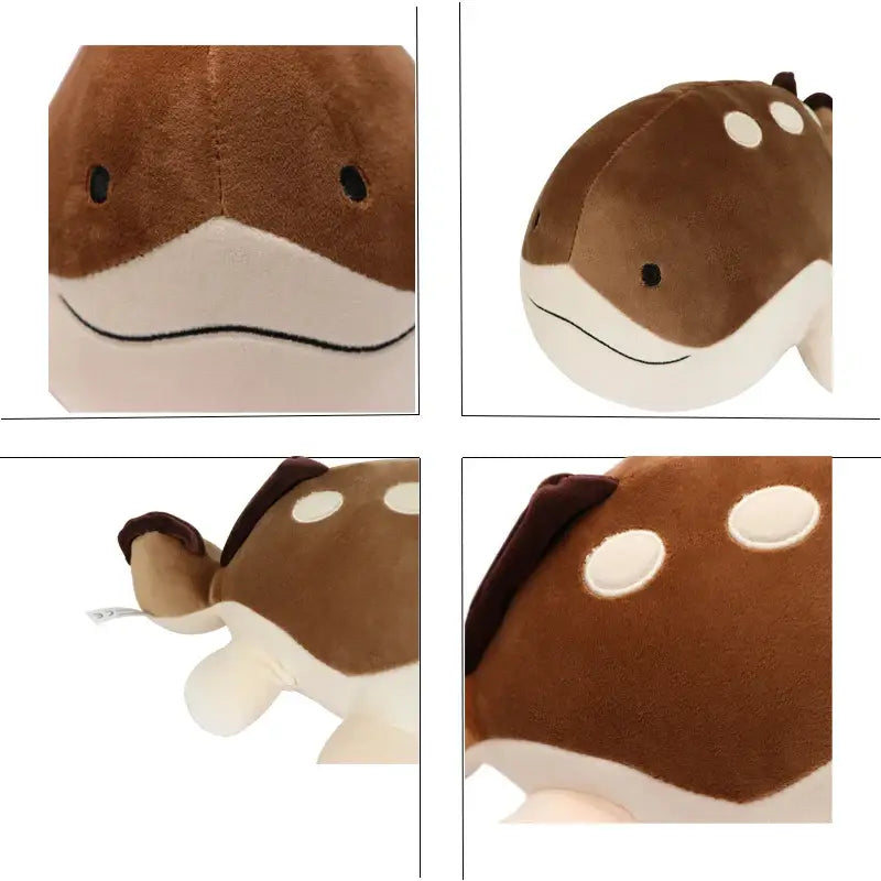Peluche Pokémon Terraiste Clodsire en peluche baleine marron et blanche