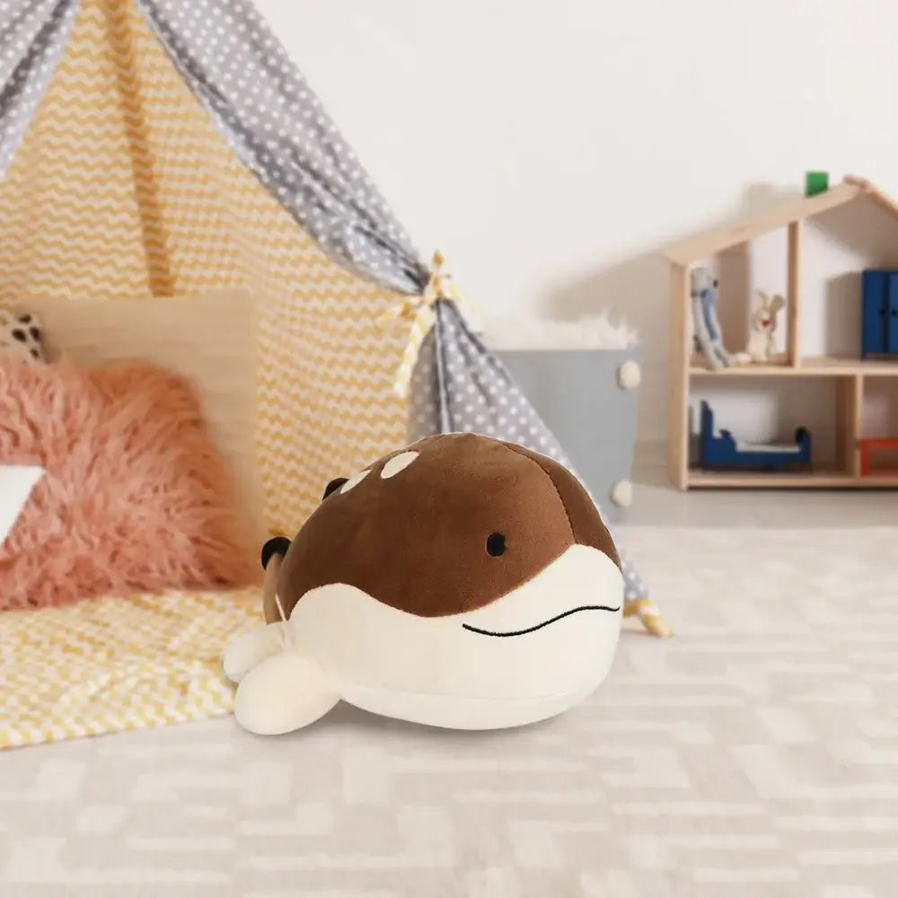 Peluche Pokémon Terraiste Clodsire en peluche de baleine brune et blanche