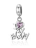 Pendentif Argent j’aime ma famille - Enjouet