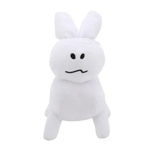 Peluche personnage jeu fantastique 25 cm blanc en matière douce avec yeux noirs brodés et bouche ondulée