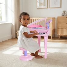 Piano pour enfants 37 touches en plastique rose avec micro violet et touches noires et blanches pour chansons préinstallées