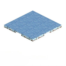 Plaque base magnétique bloc minecraft bleu pixelisé avec surface texturée et lignes de grille visibles