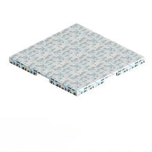 Plaque base magnétique bloc minecraft carré avec texture pixelisée bleu clair et gris pour support magnétique robuste