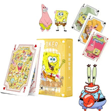 Jeu de cartes poker anime japon jaune avec illustrations spongebob sur boîte et cartes pack de 54 pièces