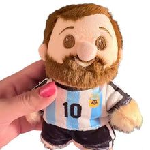Porte-clés peluche joueur de football bearded man in argentina jersey number 10 with afa crest peluche à accrocher