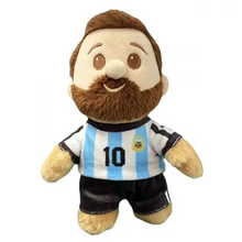 Peluche joueur de football à accrocher en porte-clés avec maillot argentine numéro 10 et short noir