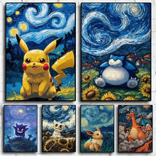 Poster Pikachu Snorlax Van Gogh - Enjouet