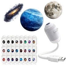 Projecteur usb ciel étoilé blanc avec cordon flexible et 24 disques interchangeables pour projections spatiales